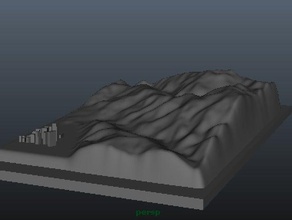 terrain city buildings structures greyscale landscape mount mountain mountains png simple 3d print model - Mito3D
