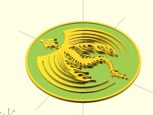 dragon medallian l'art 3D print model - Mito3D