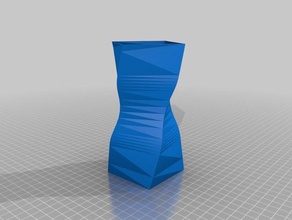 twisted curvy vase décor courbée de la fleur carré l'eau 3d print model - Mito3D