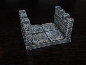 openforge edge crenelated corridor toy game accessories dnd tiles dungeon miniatures pathfinder rpg tabletop terrain 3d print model - Mito3D