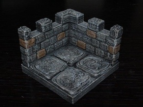 openforge edge crenelated corner toy game accessories dnd tiles dungeon miniatures pathfinder rpg tabletop terrain 3d print model - Mito3D