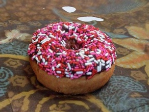donut pink sprinkles mouth food drink 3d print model - Mito3D