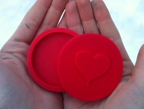 circular heart box containers gift trinket valentine 3d print model - Mito3D