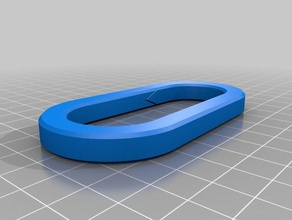 oval karabina Anahtarlık özelleştirilmiş 3d print model - Mito3D