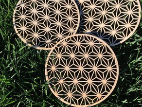 in legno sottopentola asanoha regolata cucina pranzo lasercut 3d print model - Mito3D