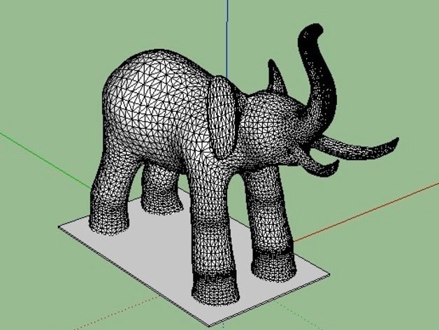 elephant statuette base animals 3d art reprap toy 3D print model - Mito3D
