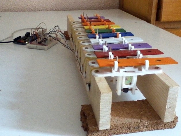 usb xylophone de la musique arduino l'éducation l'électro-aimant solénoïde jouet 3D print model - Mito3D