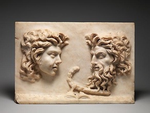 römisches relief in Marmor satyr silenus durchsucht Replikate 3d print model - Mito3D