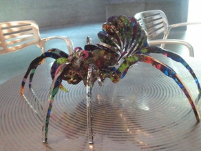 acrylic spider sculptures fablab laser maker faire painted spidersaur 3d print model - Mito3D