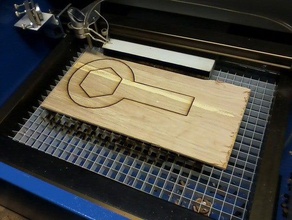 grande simples chave sextavada mão as ferramentas do agregado familiar laser corte a openscad reparação wc madeira 3d print model - Mito3D