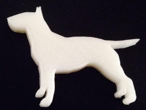 bull terrier silhouette 3d stampa 3d print model - Mito3D