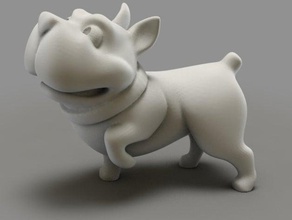 la mendicité bulldog sculptures animal mignon solidoodle jouet 3d print model - Mito3D