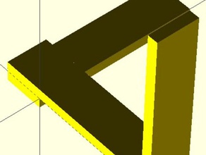 penrose triangle 3d printing impossible shapes 3d print model - Mito3D