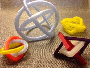 Borromäischen Ringe Sammlung math 3dhubs Klassenzimmer link 3d print model - Mito3D