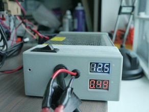 yet-yet another power supply cover electronics 12v 20a ammeter meanwell mean well psu supernight voltmeter 3d print model - Mito3D