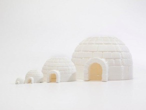 Iglu Skulpturen alaska Arktis blatt kalt eskimo Haus meshmixer pla todd weiß zenix 3d print model - Mito3D