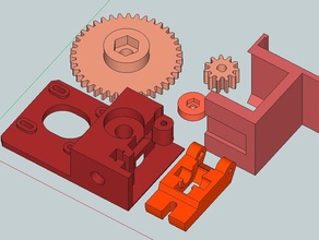 charnière patauge orientées 3d de l'imprimante extrudeuses prusa i3 bowden orientée wade extrudeuse à 3d print model - Mito3D