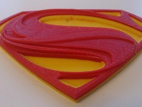 erkek çelik logo çift ekstruzyon modelleri Süpermen 3d print model - Mito3D