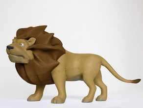 majestueux lion sculptures animal cat quadrupède solidoodle jouet 3d print model - Mito3D