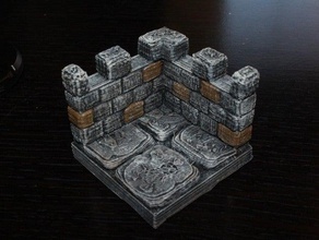 openforge crenelated corner toy game accessories dnd tiles dungeon miniatures pathfinder rpg tabletop terrain 3d print model - Mito3D