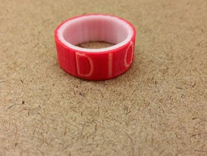 dual extrusion text ring rings customizable openscad 3d print model - Mito3D