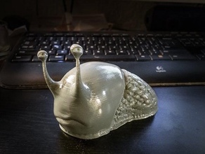 wheres ma maison, a déclaré sam slug sculptures mignon l'escargot solidoodle toon 3d print model - Mito3D