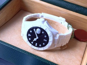 relógio de mergulhador v2fully articulados trabalho moldura jóias a rolex 3d print model - Mito3D