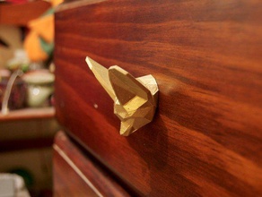 fennec fox head drawercupboard manejar decoración perilla 3d print model - Mito3D