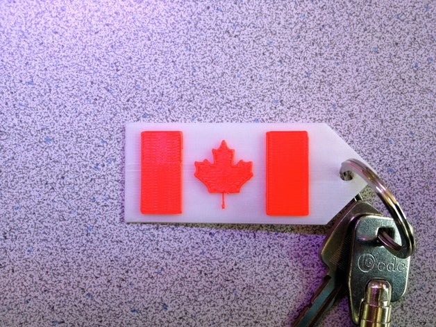 maple leaf keychain keychains canada canuck flag omnomnom 3D print model - Mito3D