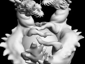 dragón chino de la gema esculturas 3d print model - Mito3D