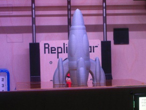 rocket retro 004 vehicles spaceship 3d print model - Mito3D