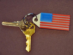 american flag keychain fob keychains 3d print model - Mito3D