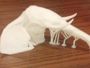 geometrik düşük poly fil kafası destekledi hayvanlar hayvan başı poli 3d print model - Mito3D