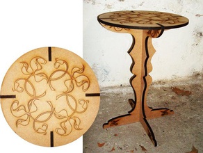 oriental table other lasercut lazzzor wood 3d print model - Mito3D