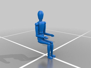 6 ft figure sitting people 3d print model - Mito3D