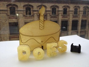 birthday cake food drink engrave etch laser lasercut 3d print model - Mito3D
