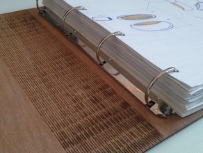 wooden a3 presentation folder organization flexible laser cut cutting living hinge plywood 3d print model - Mito3D