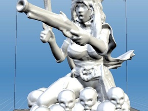 anne bonny sculture assasins assassins creed dei caraibi fighter a pietra focaia pirata corsaro teschi tesoro 3d print model - Mito3D