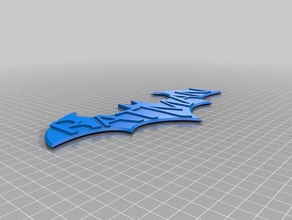 batarang batman letras adereços 010 mm 3d arkham ciry cidade o design rápido feito nice próprio a impressora auto stl 3d print model - Mito3D