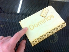 dominoes box toys games laser lasercutter cutter plywood 3d print model - Mito3D