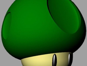 mario mushroom blank games 3d print model - Mito3D