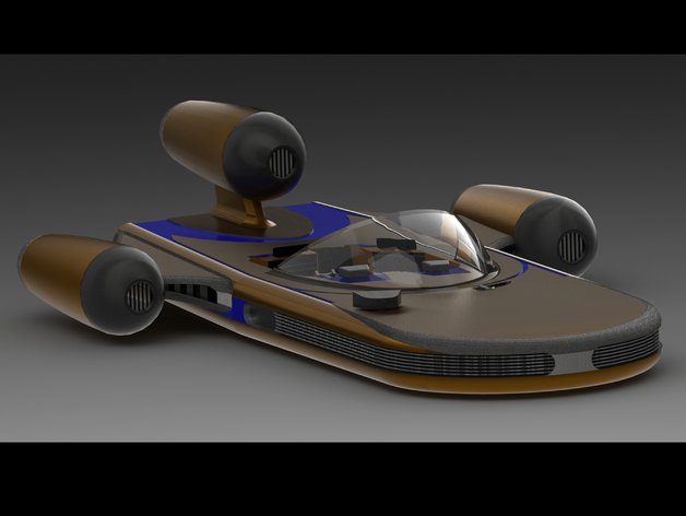 star wars land speeder vehicles solidworks 3D print model - Mito3D