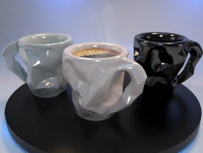 crushed espresso cup Küche Essen coffie Dellen morgen punsh 3d print model - Mito3D