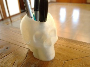 crâne porte-stylo bureau de porte-crayon 3d print model - Mito3D