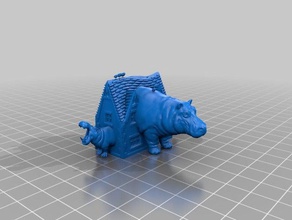house hippo 3d baskı sunmaktayız rastgele 3d print model - Mito3D