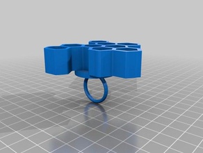 Waben-ring 3d drucken 3d print model - Mito3D
