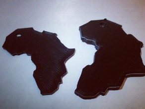 africa keychain keychains 3d print model - Mito3D