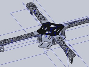 marco f450 rc vehículos dji quadcopter 3d print model - Mito3D