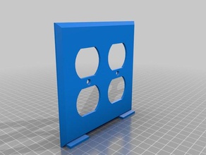 2 gang duplex outlet face plate printrbot simple xl friendly replacement parts 3d print model - Mito3D