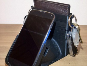nexus 4 charging dock - plus keys wallet mobile phone charger 3d print model - Mito3D